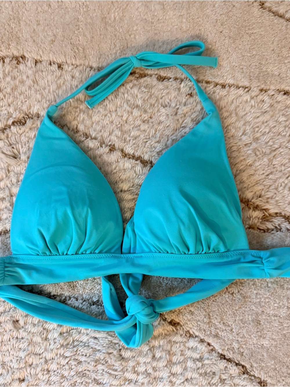 Victoria’s Secret Women’s Aqua Blue Triangle Halter Swim Top